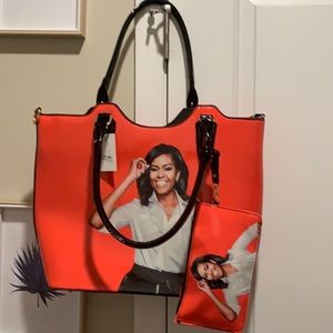 “MICHELLE OBAMA TOTE PURSE BAG” N WALLET “